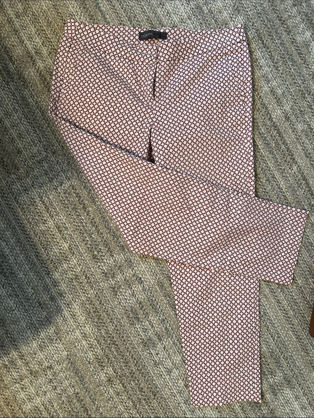 Donna Ricco red white and blue Geometric Print Pants